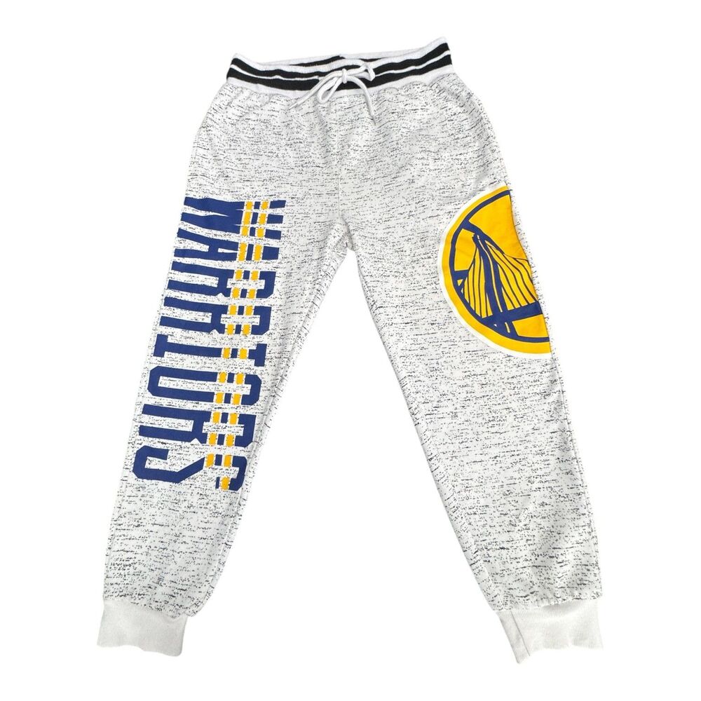 Golden State Warriors Pants Unisex Small White NBA Basketball Sweatpants Joggers